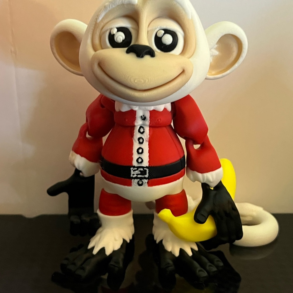 Limited Edition- Christmas Santa Clause Flexi Monkey Hanging by 3D print